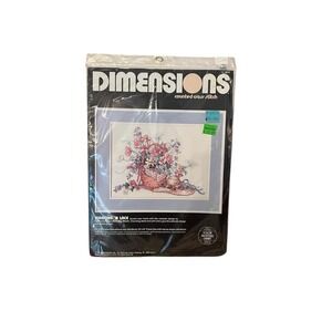 VTG 1989 Dimensions Ribbons 'N Lace Cross Stitch Kit #3670 Barbara Mock NIP
